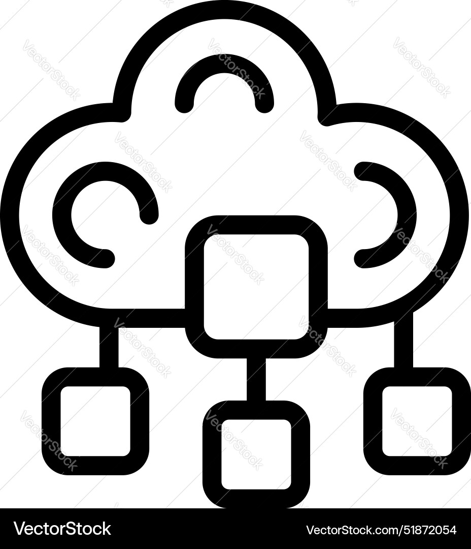 Cloud computing data storage network sharing icon Cloud computing data storage network sharing icon Vector Image