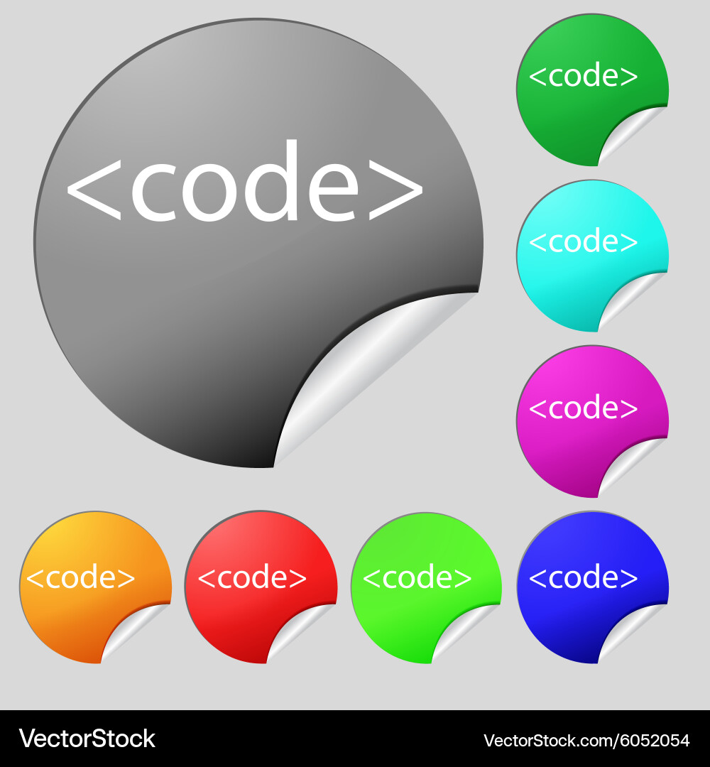Codezeichen Symbol Programmiersprache Symbol gesetzt vektorbild