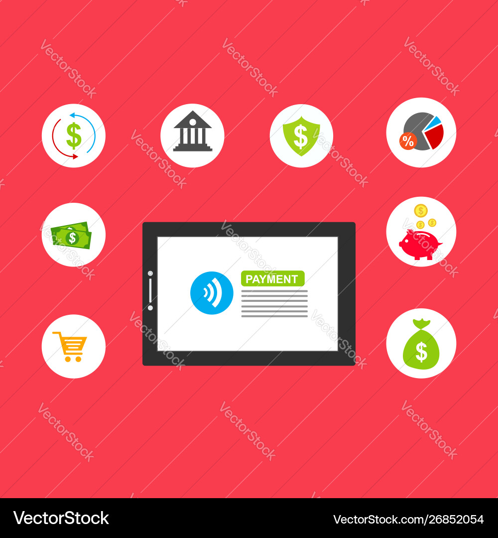 Concept online and mobile payments for web page vector image