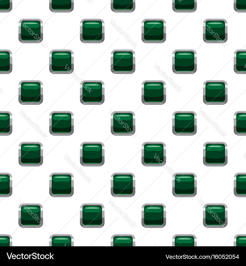 Dark green square button pattern vector image