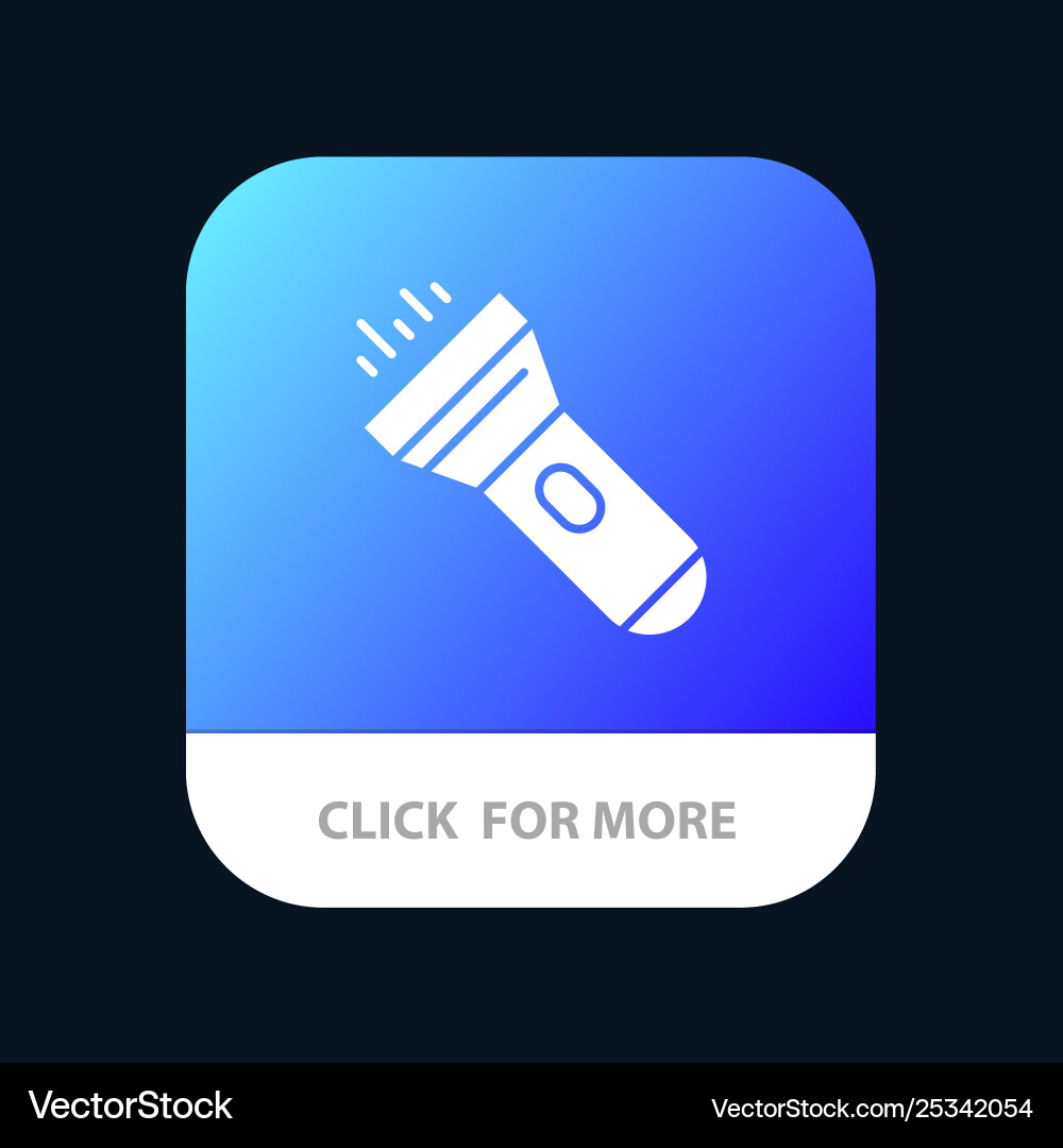 Flashlight light torch flash mobile app icon Flashlight light torch flash mobile app icon vector image