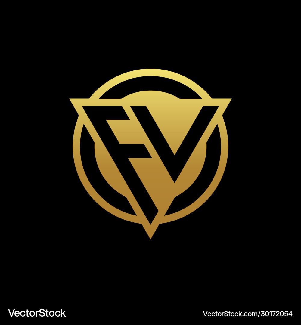 Fv logo monogram with triangle shape and circle Fv logo monogram with triangle shape and circle Vector Image