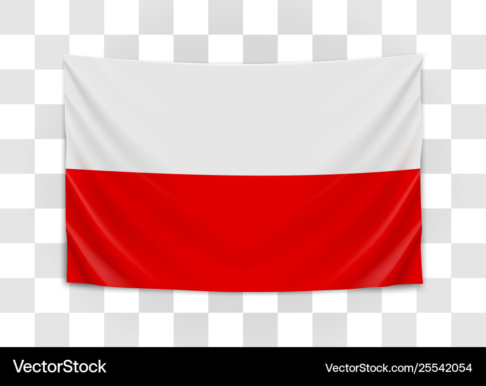 Hanging flag poland republic polish Hanging flag poland republic polish vector image