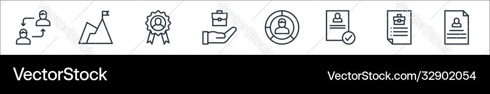 Human resources line icons linear set quality Human resources line icons linear set quality vector image