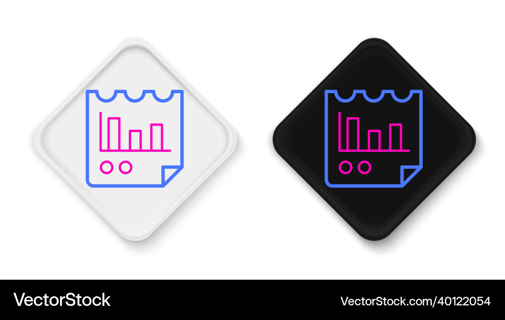 Line document with graph chart icon isolated Line document with graph chart icon isolated vector image