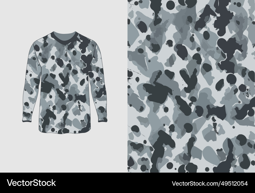 Long sleeve jersey grunge camo texture Long sleeve jersey grunge camo texture vector image