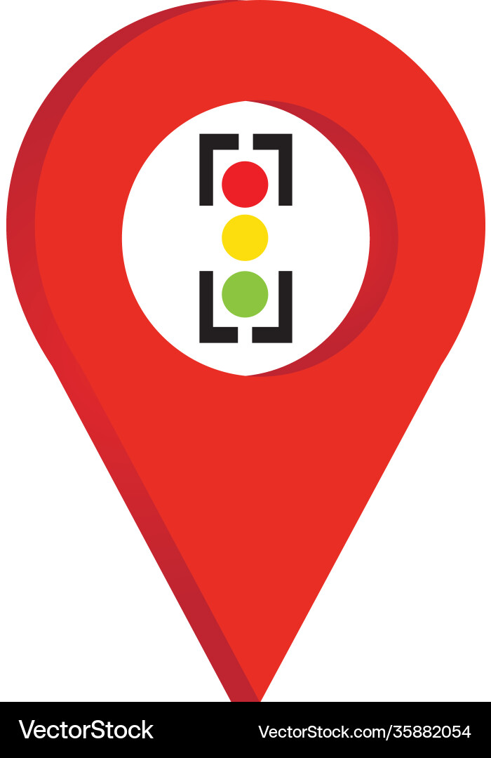Map pointer traffic light signal - icon Map pointer traffic light signal - icon Vector Image