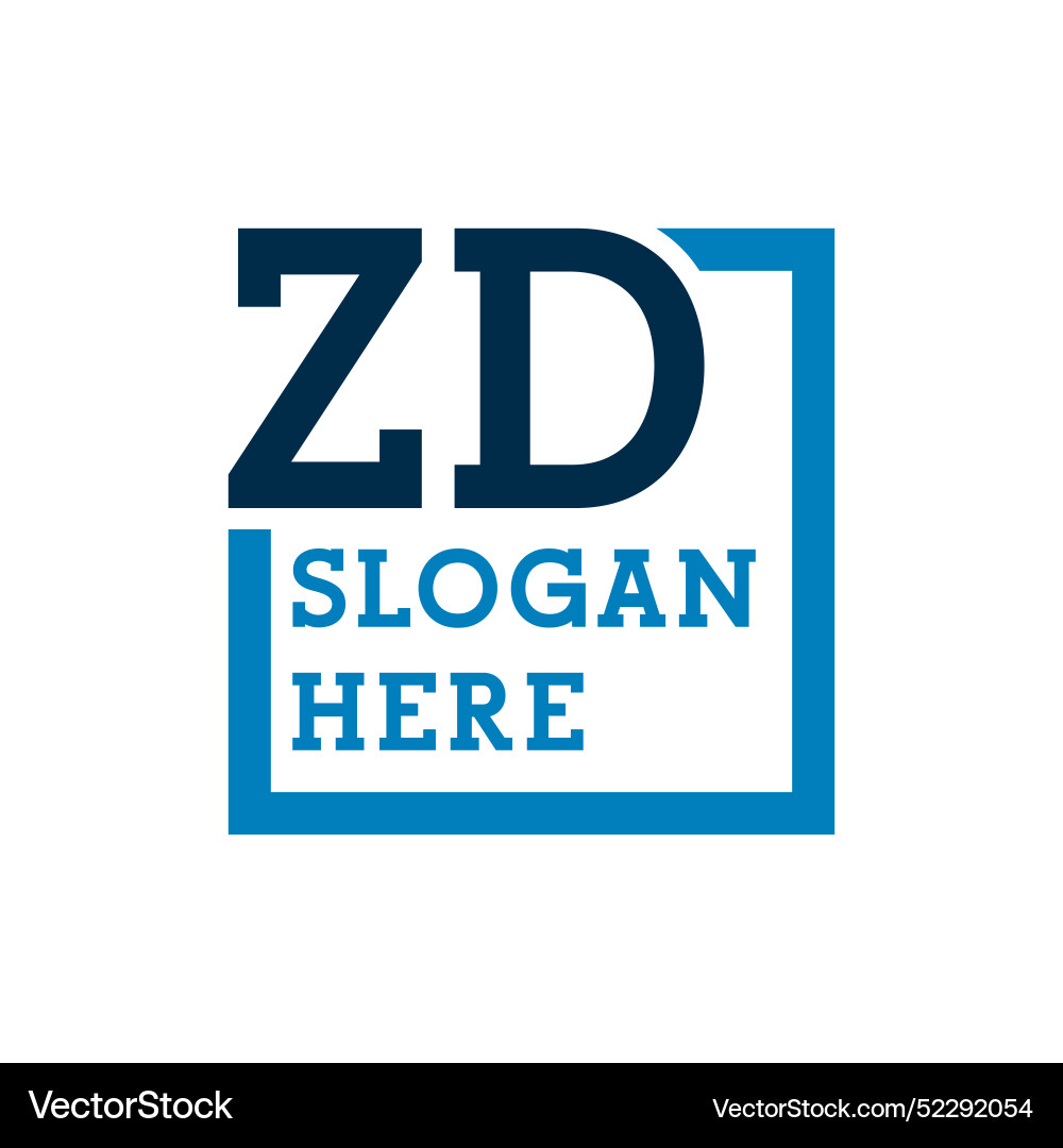 Minimal initials logo letters z and d zd initial Vector Image
