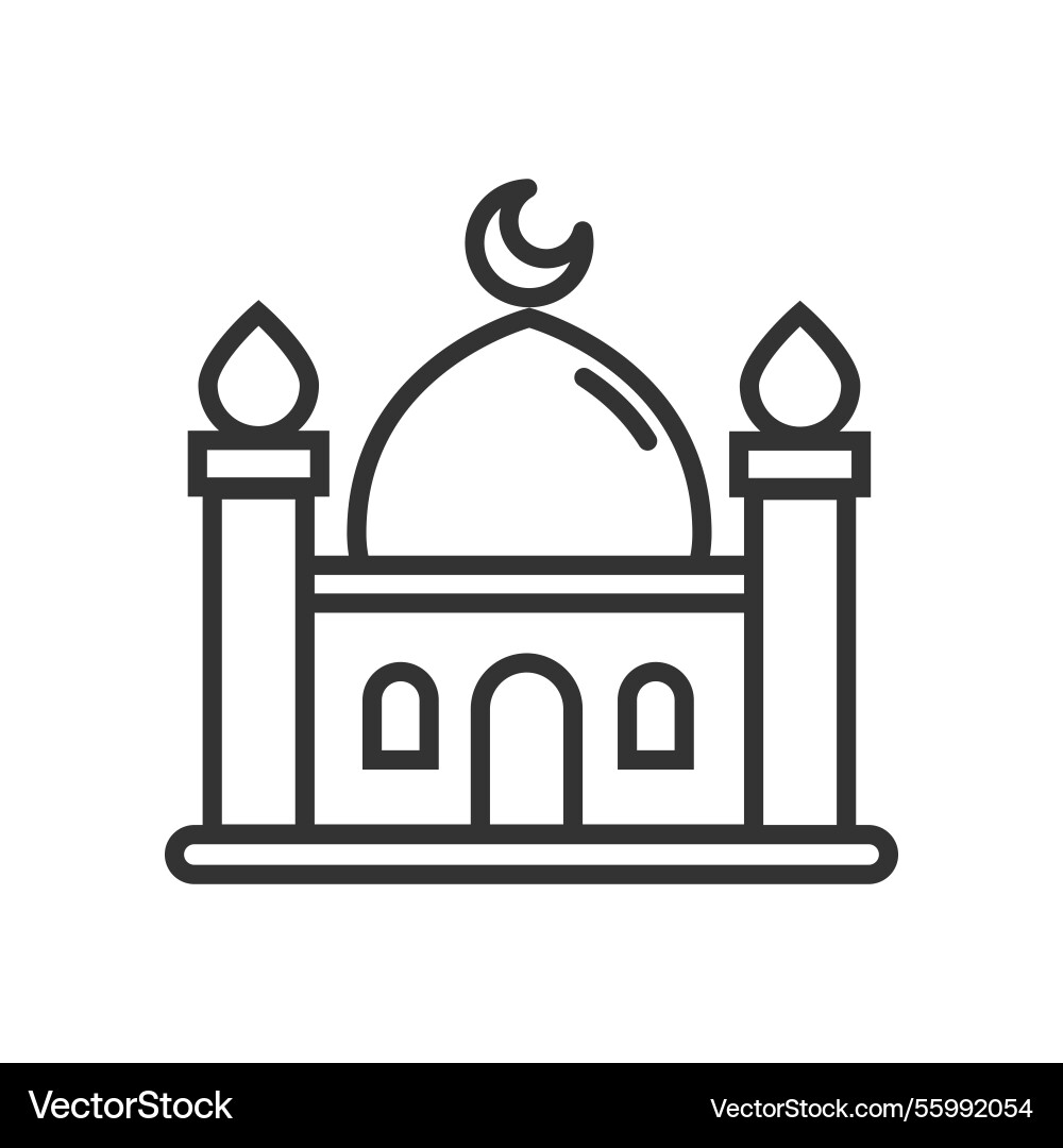 Mosque icon for moslem praying place flat design Mosque icon for moslem praying place flat design vector image
