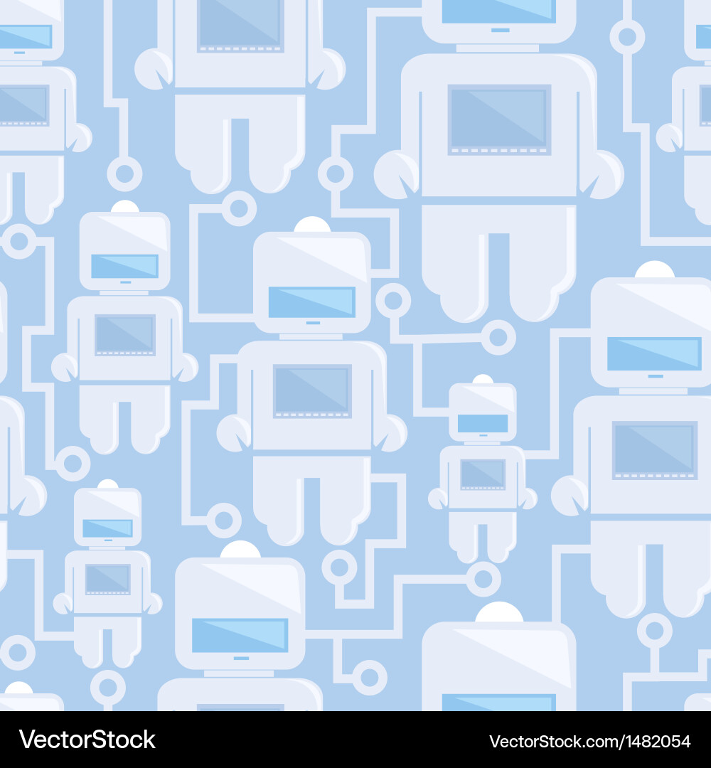 Robotic Network Pattern vector image