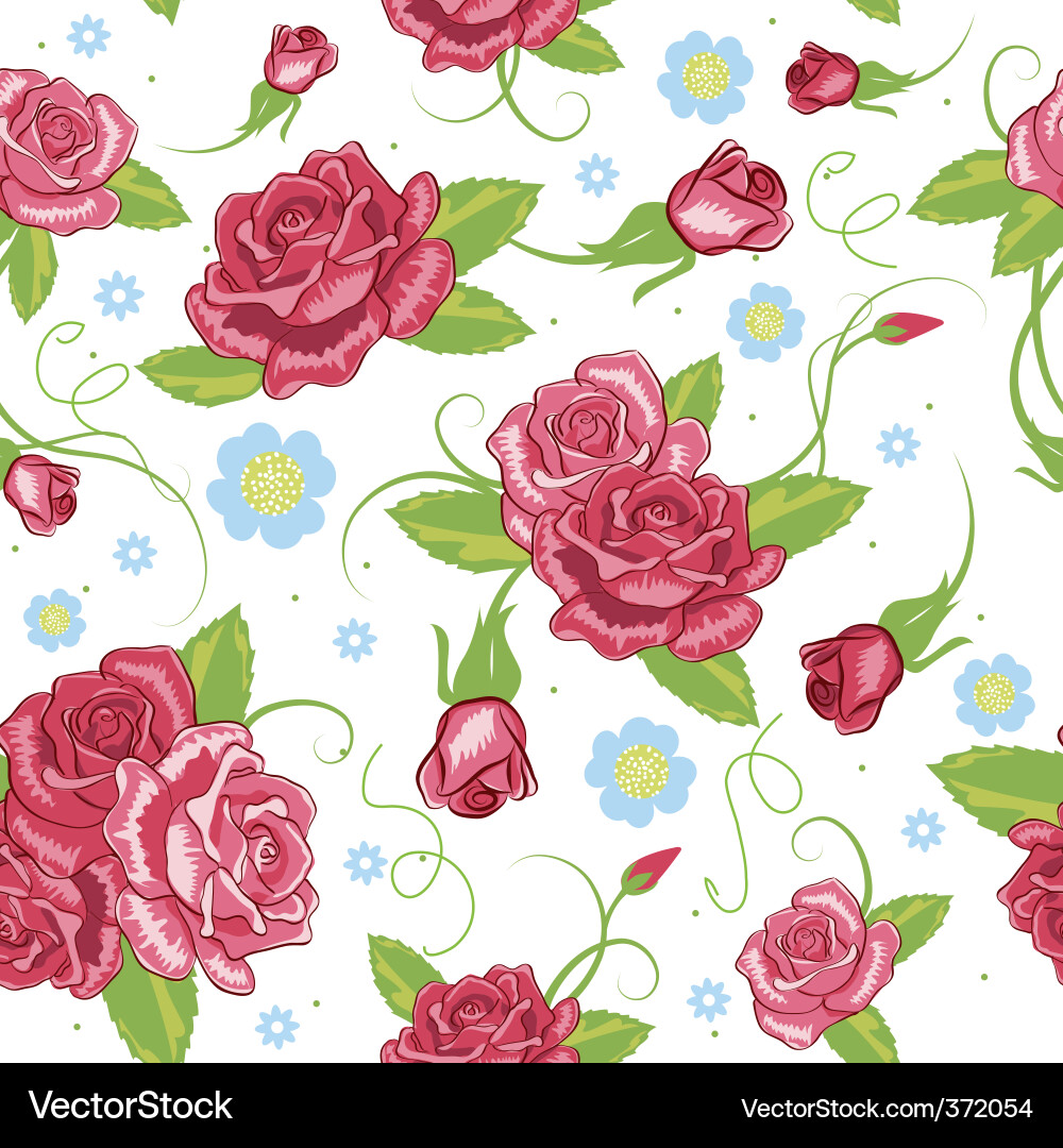 Rose seamless background Royalty Free Vector Image