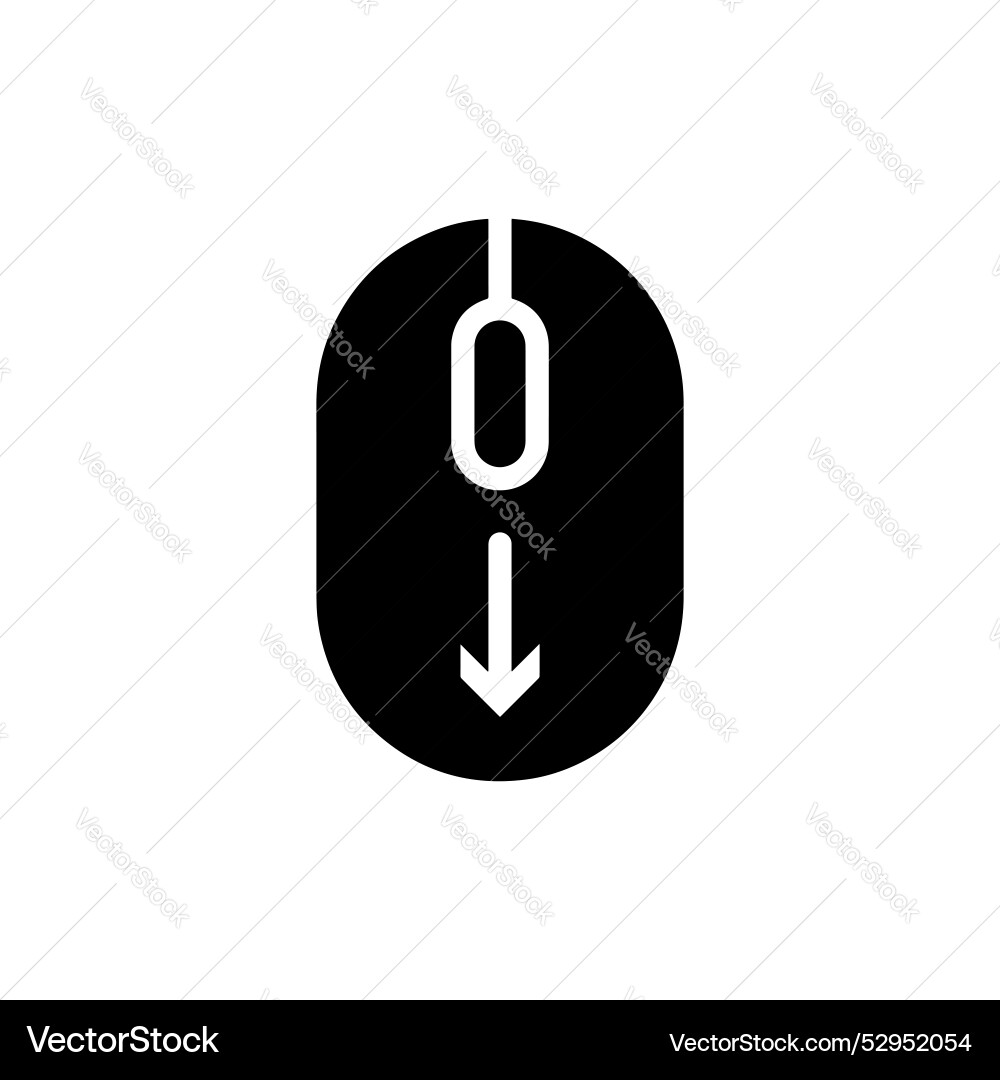 Scroll down computer mouse icon isolated on white Scroll down computer mouse icon isolated on white vector image