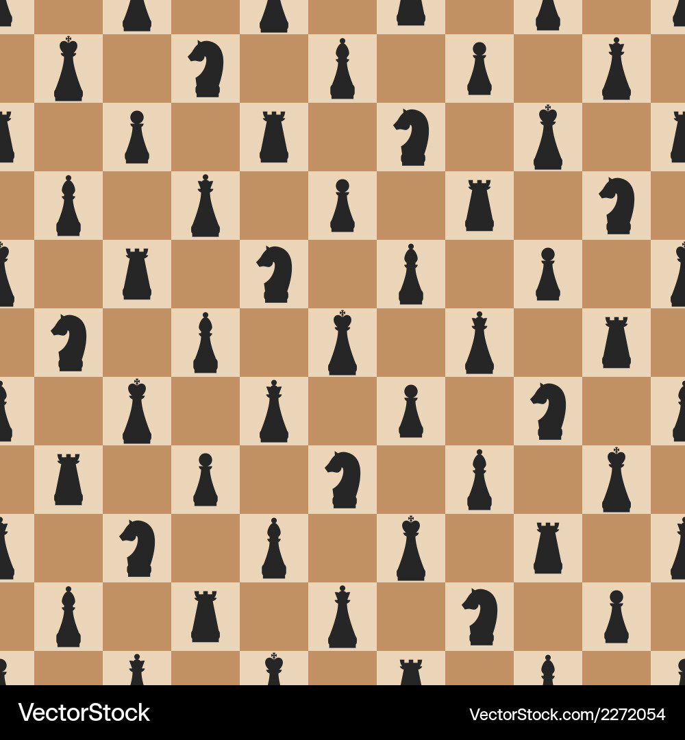 Seamless pattern of chess on chessboard vector image