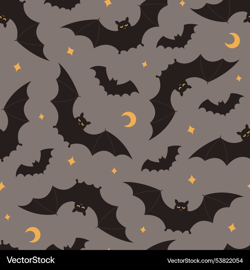 Seamless pattern with flying bats Seamless pattern with flying bats vector image