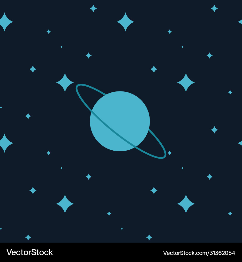 Seamless pattern with space planet and stars Seamless pattern with space planet and stars Vector Image