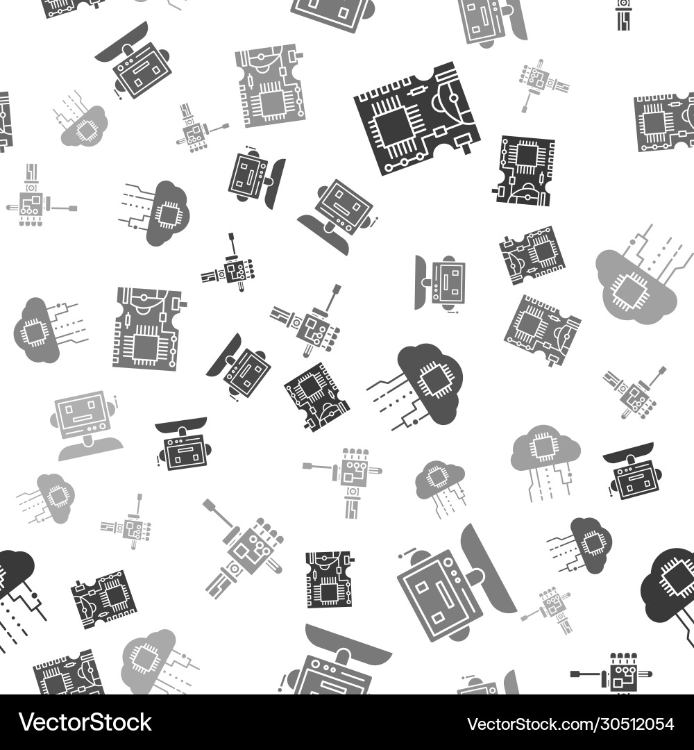 Set printed circuit board pcb robot internet Vector Image