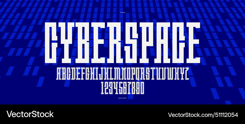 Technology and future style display font vector image