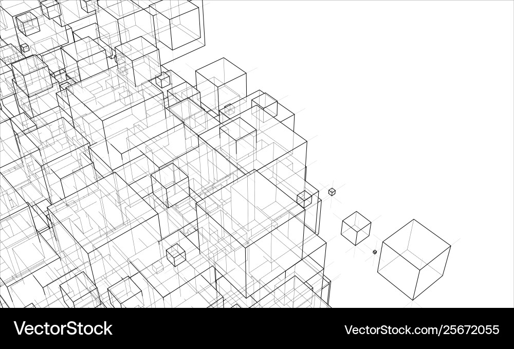 Abstract boxes background vector image