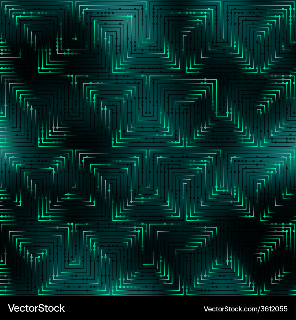 Abstract green pattern in matrix technology style Vector Image