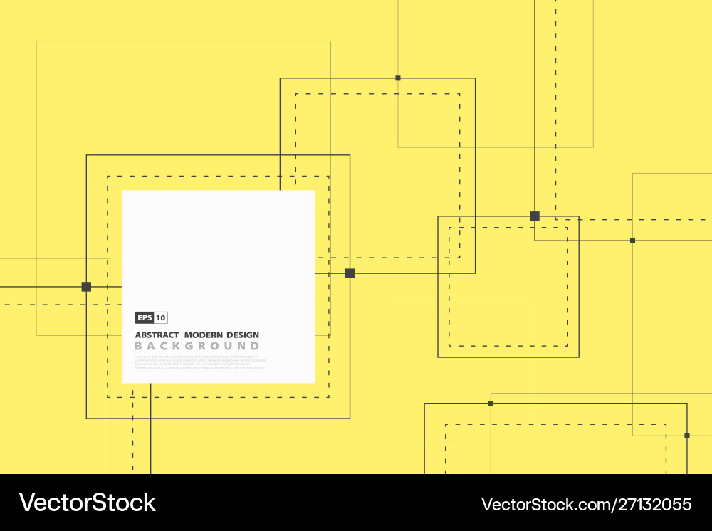 Abstract square line tech design in yellow color Abstract square line tech design in yellow color vector image
