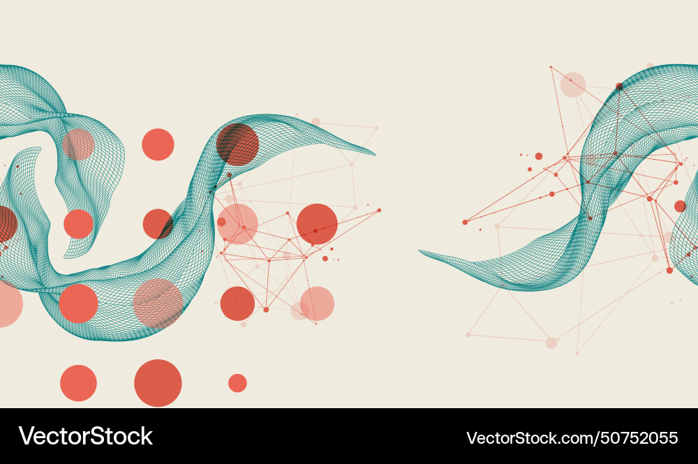 Abstract wave is made in a frame style template Vector Image