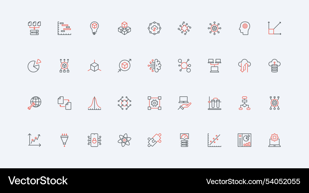 Ai and software for data analytics automation vector image