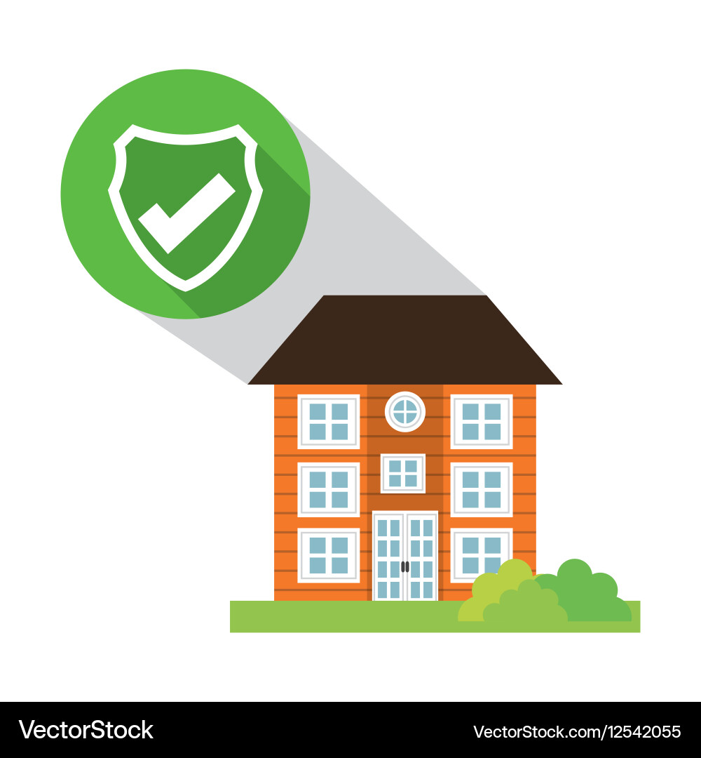 Building home security button shadow Vector Image