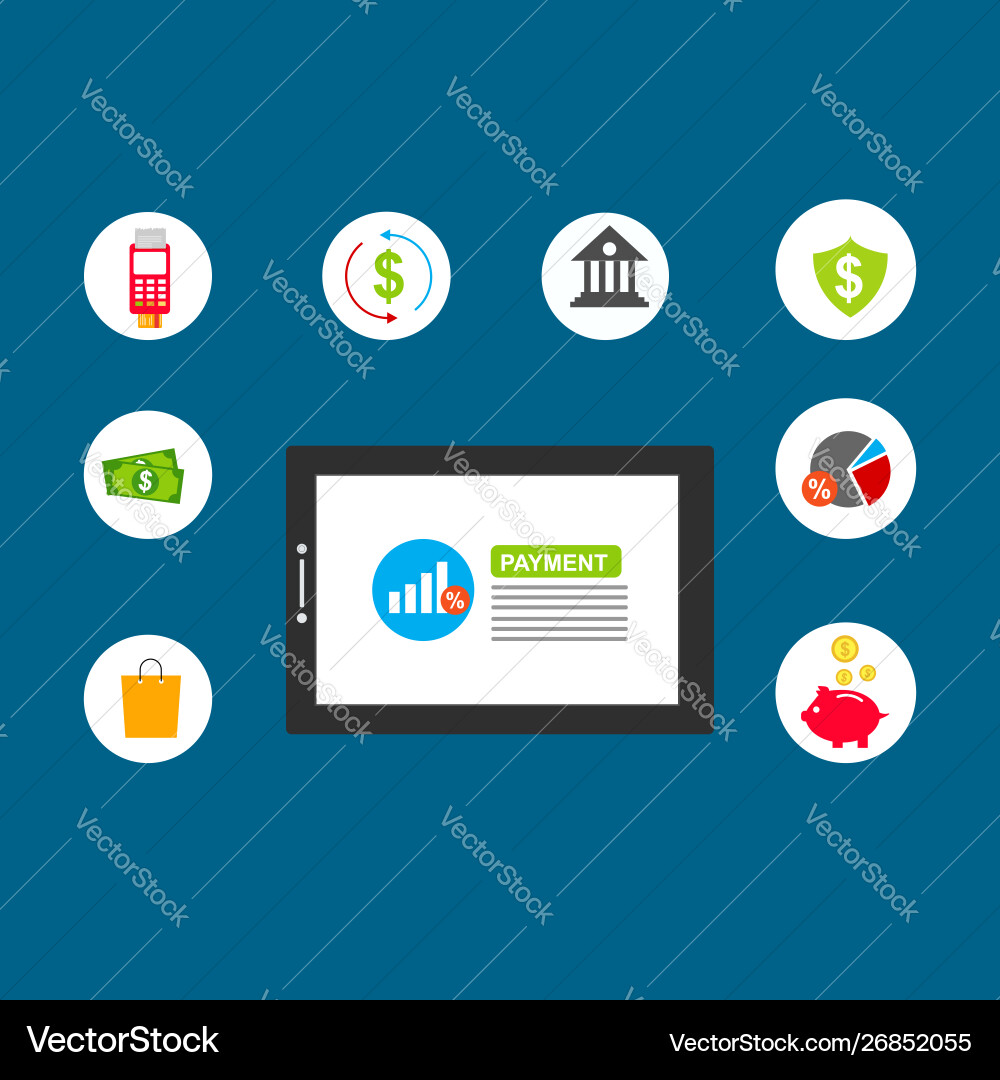 Concept online and mobile payments for web page Concept online and mobile payments for web page vector image
