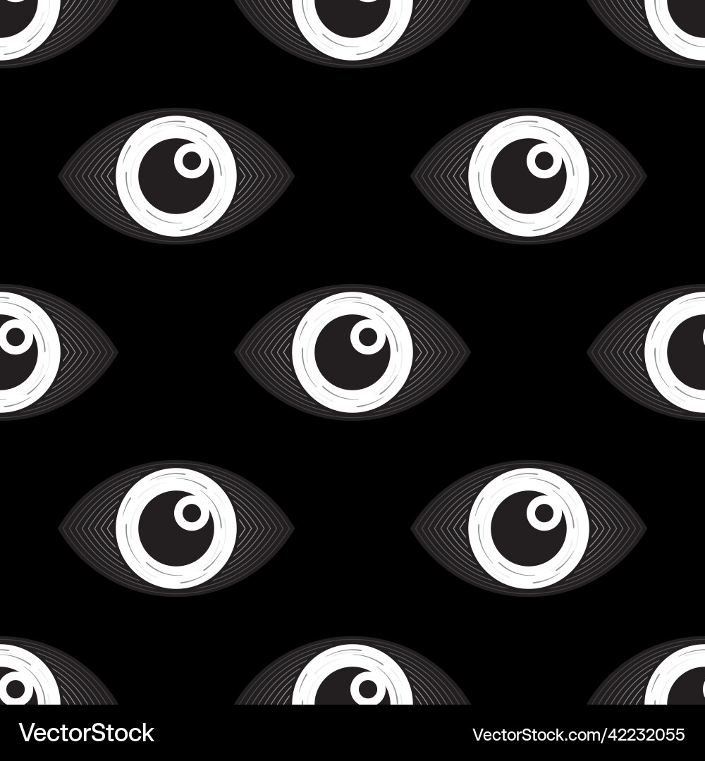 Futuristic third eye repeat pattern seamless Futuristic third eye repeat pattern seamless vector image