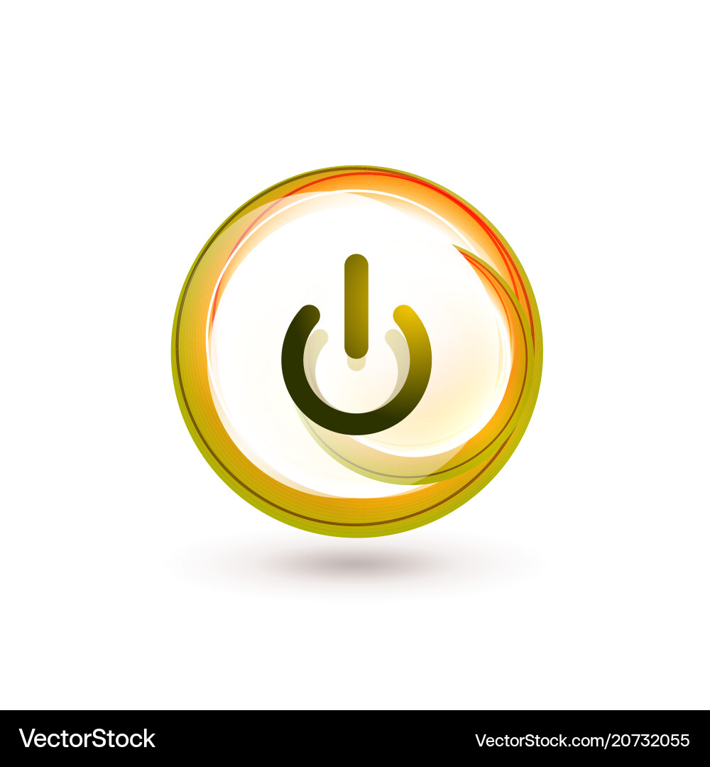 Glass transparent effect power start button Glass transparent effect power start button vector image