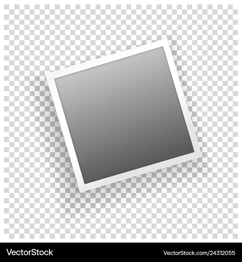 Instant photo frame with shadow on transparent Vector Image