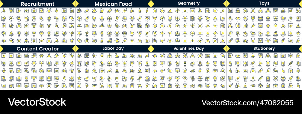Linear style icons pack in this bundle include vector image