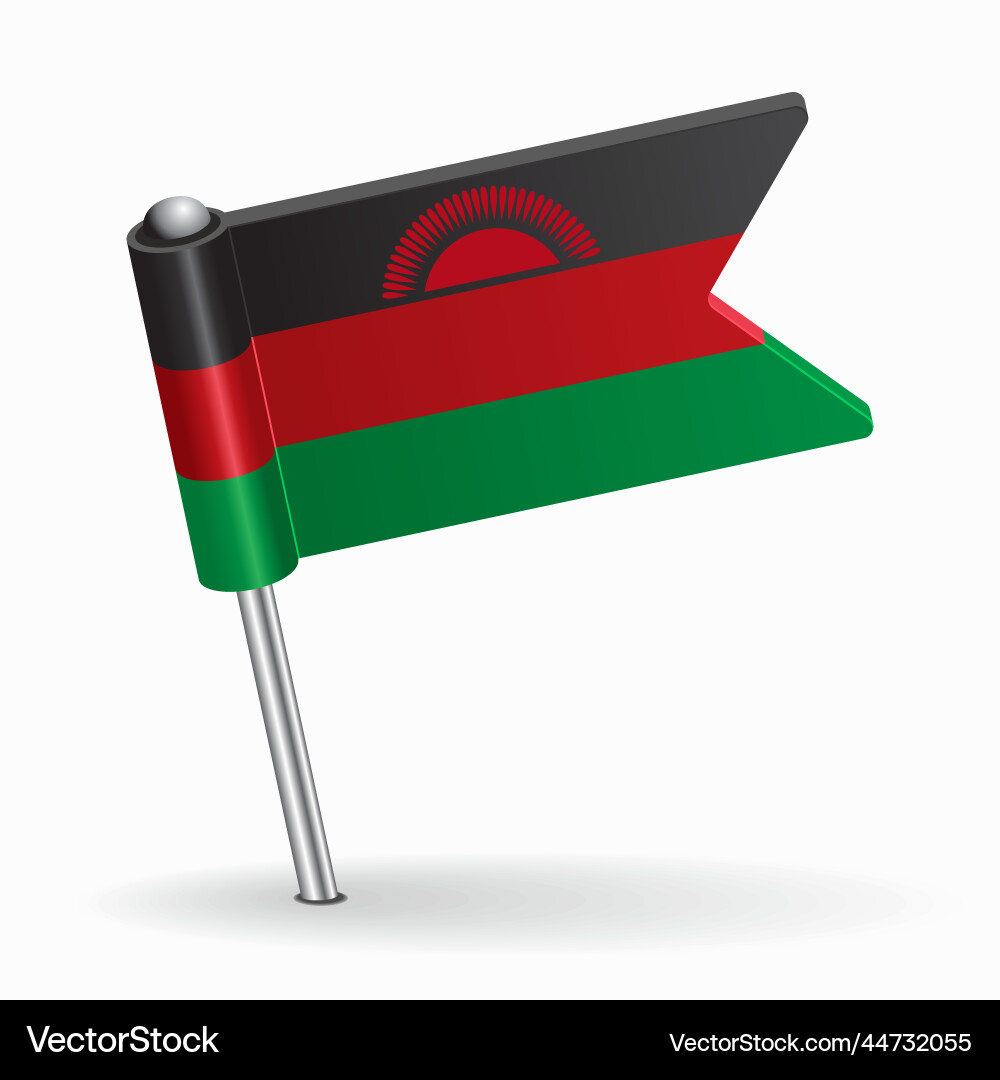 Malawian flag map pointer layout Malawian flag map pointer layout vector image