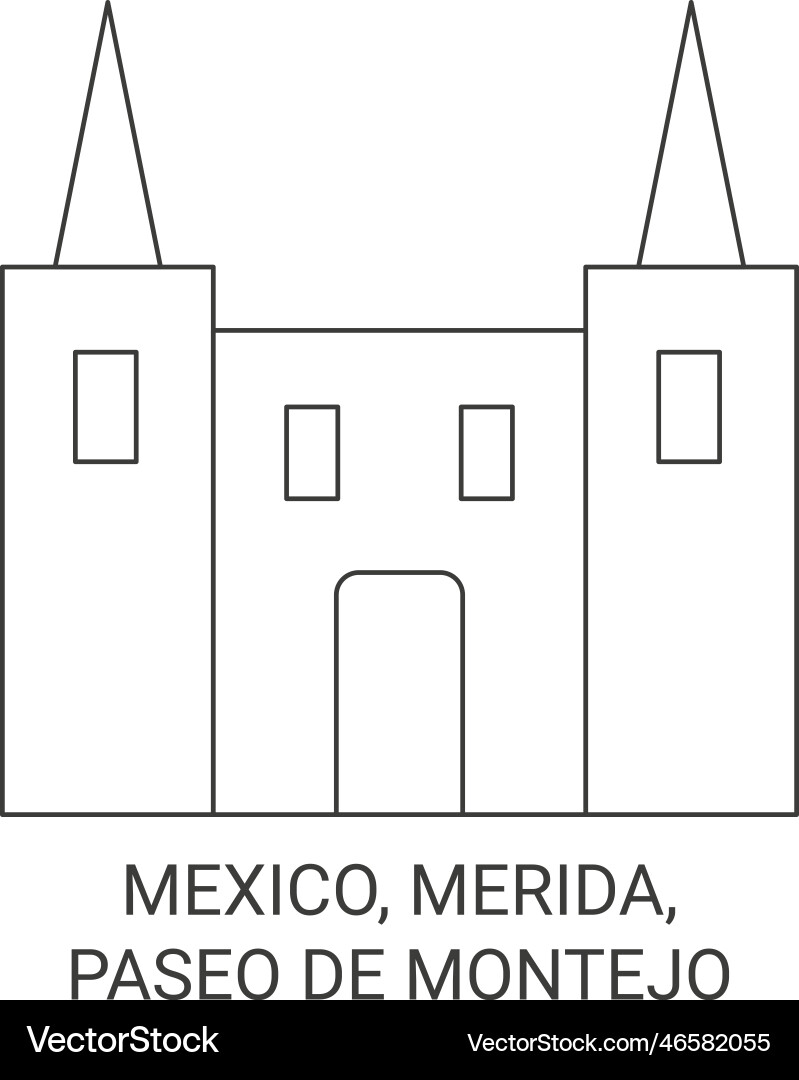 Mexiko merida paseo de montejo Landmarke Mexiko merida paseo de montejo Landmarke vektorbild