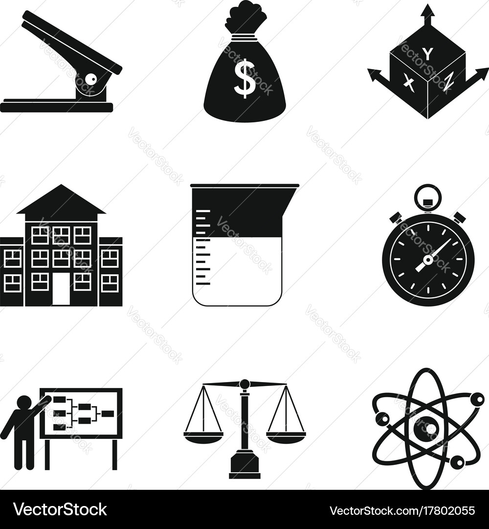 Numerator icons set simple style vector image