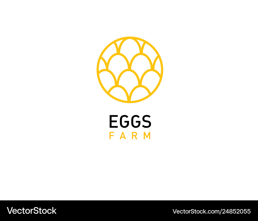 Round linear logo pattern in form chicken Vector Image