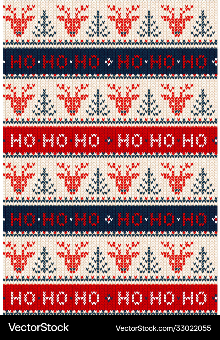 Scandinavian Christmas Knit Pattern Vector Image