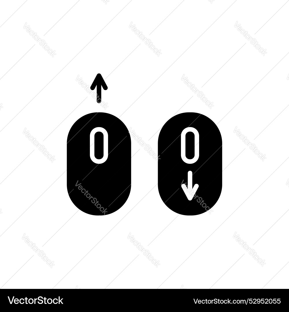 Scroll down up icon isolated on white background Vector Image