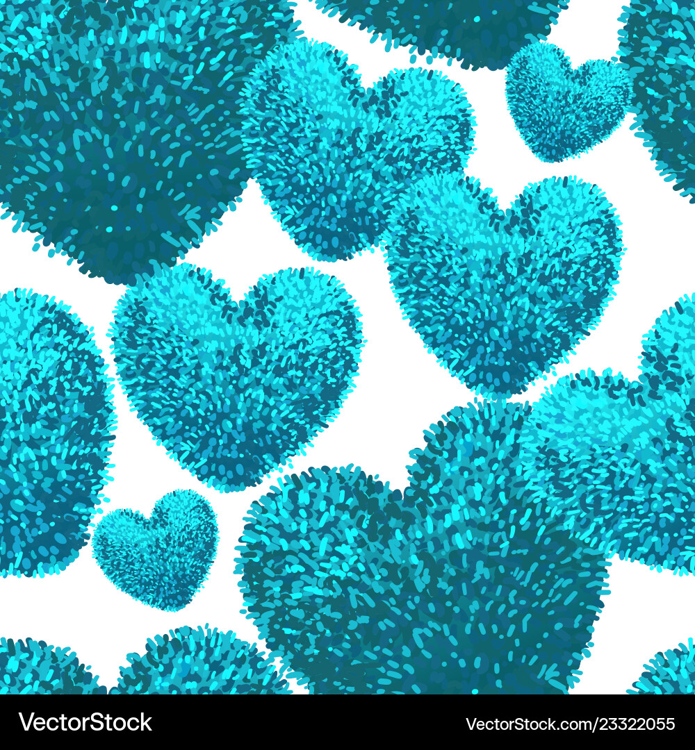 Seamless pattern with fluffy soft heart Seamless pattern with fluffy soft heart vector image