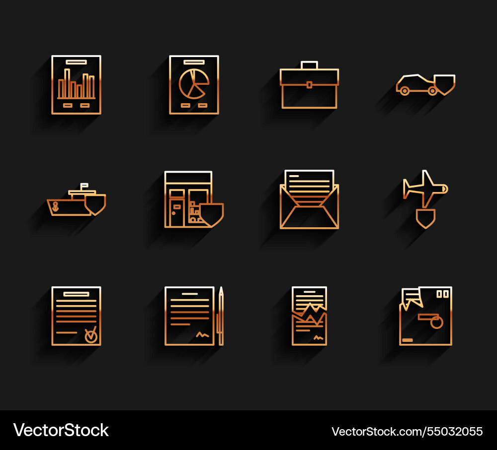 Set line confirmed document and check mark Set line confirmed document and check mark vector image