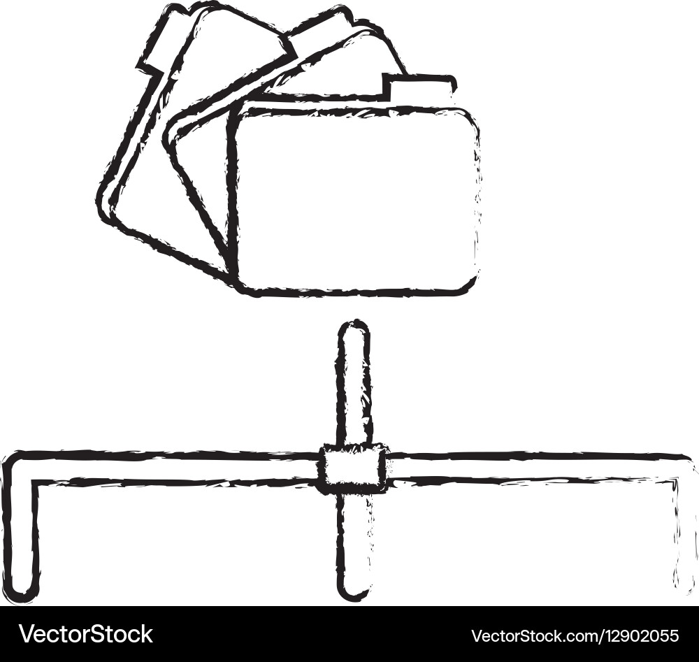 Shared archived folders data center related vector image