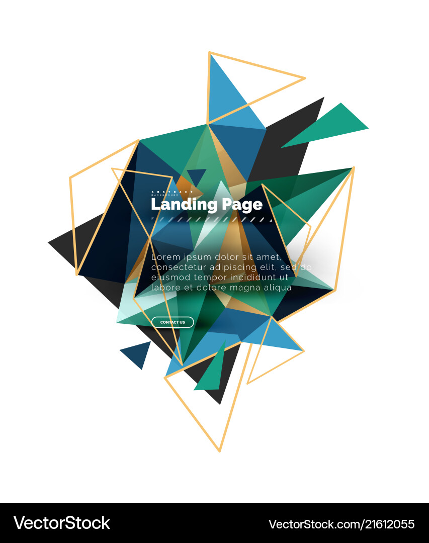 Triangular design abstract background landing Triangular design abstract background landing vector image