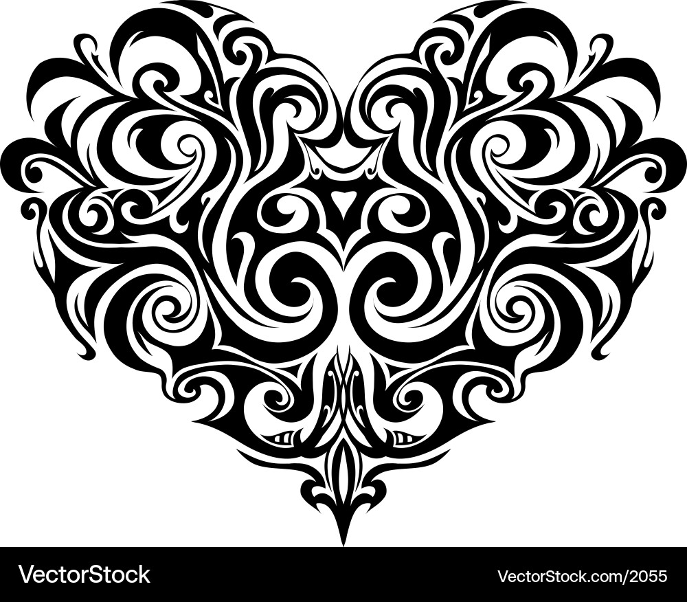 Tribal Heart Ornament Vector Image
