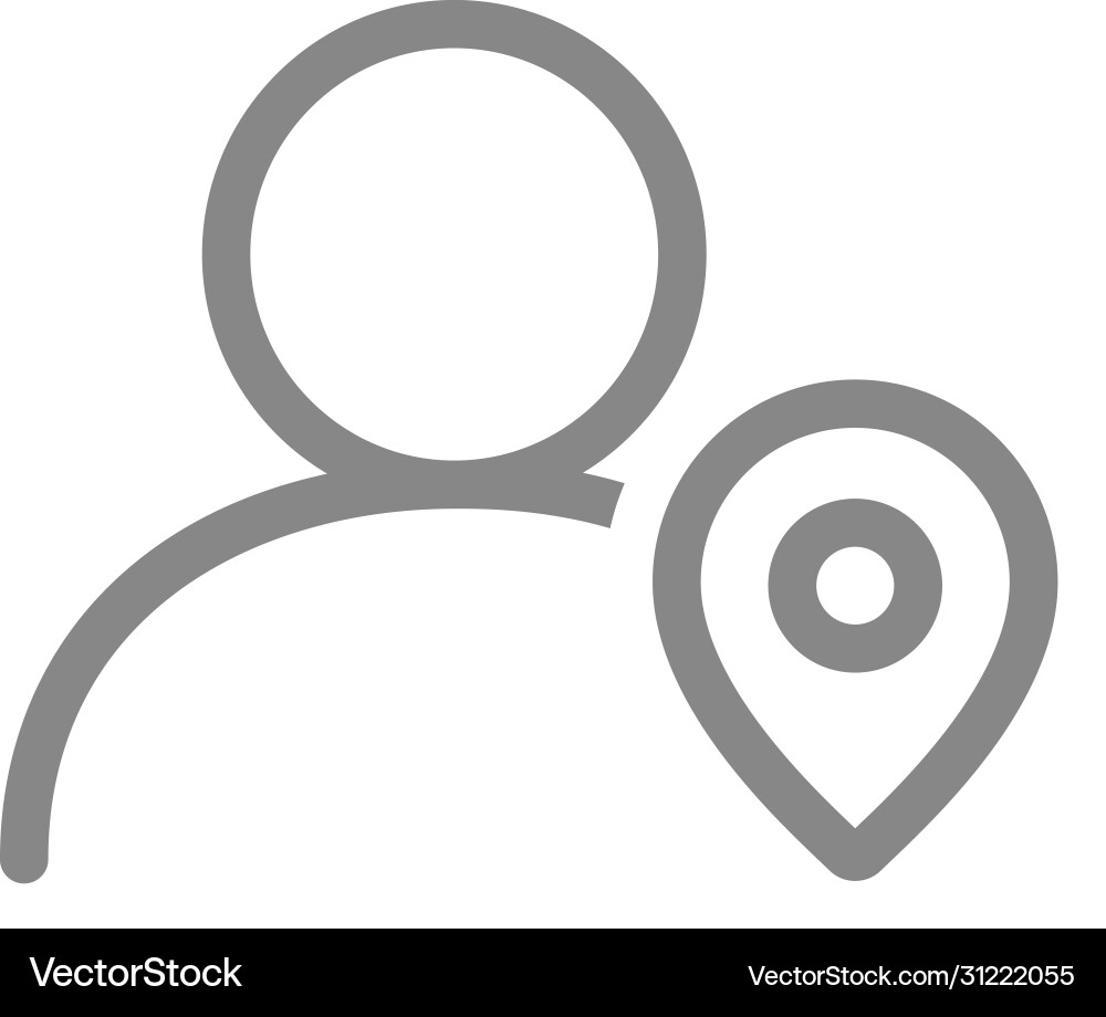 User profile with location mark line icon public User profile with location mark line icon public vector image