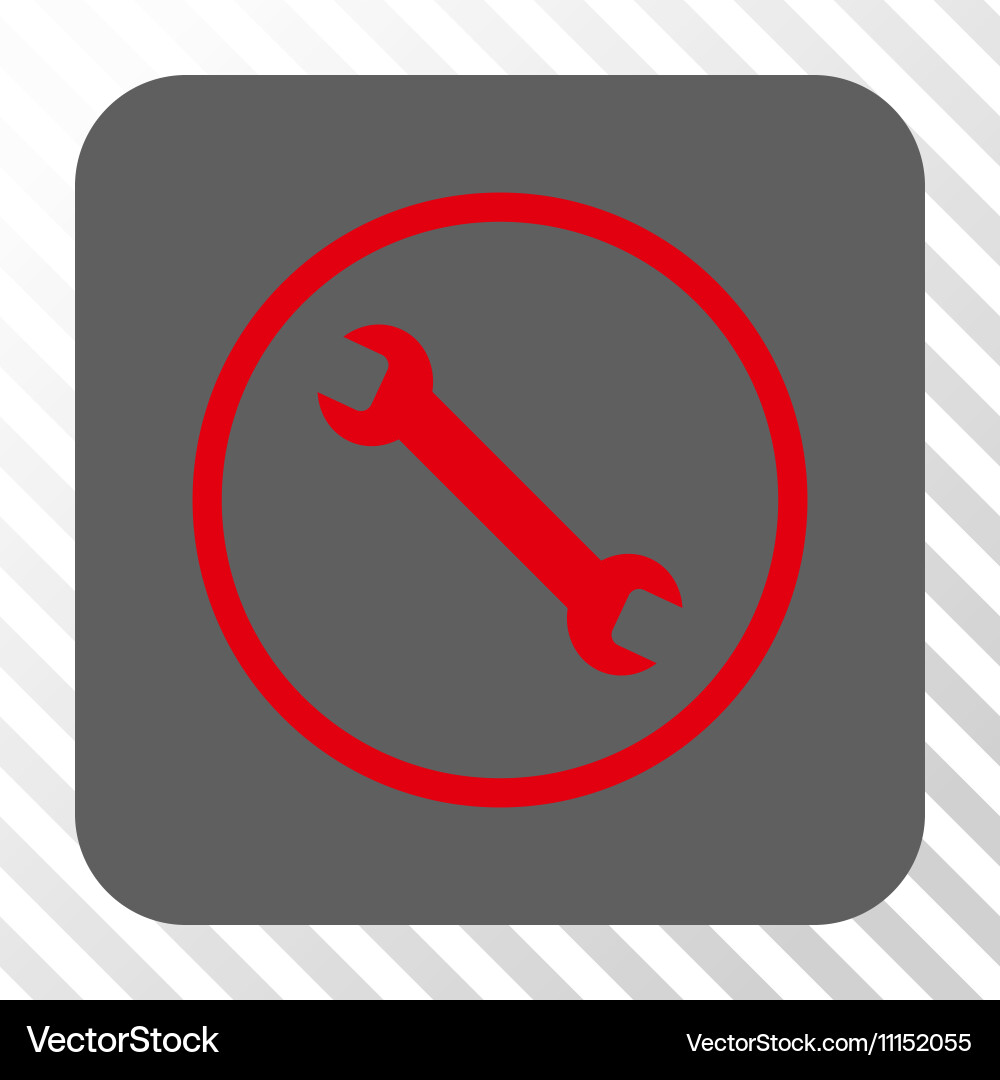 Wrench rounded square button vector image