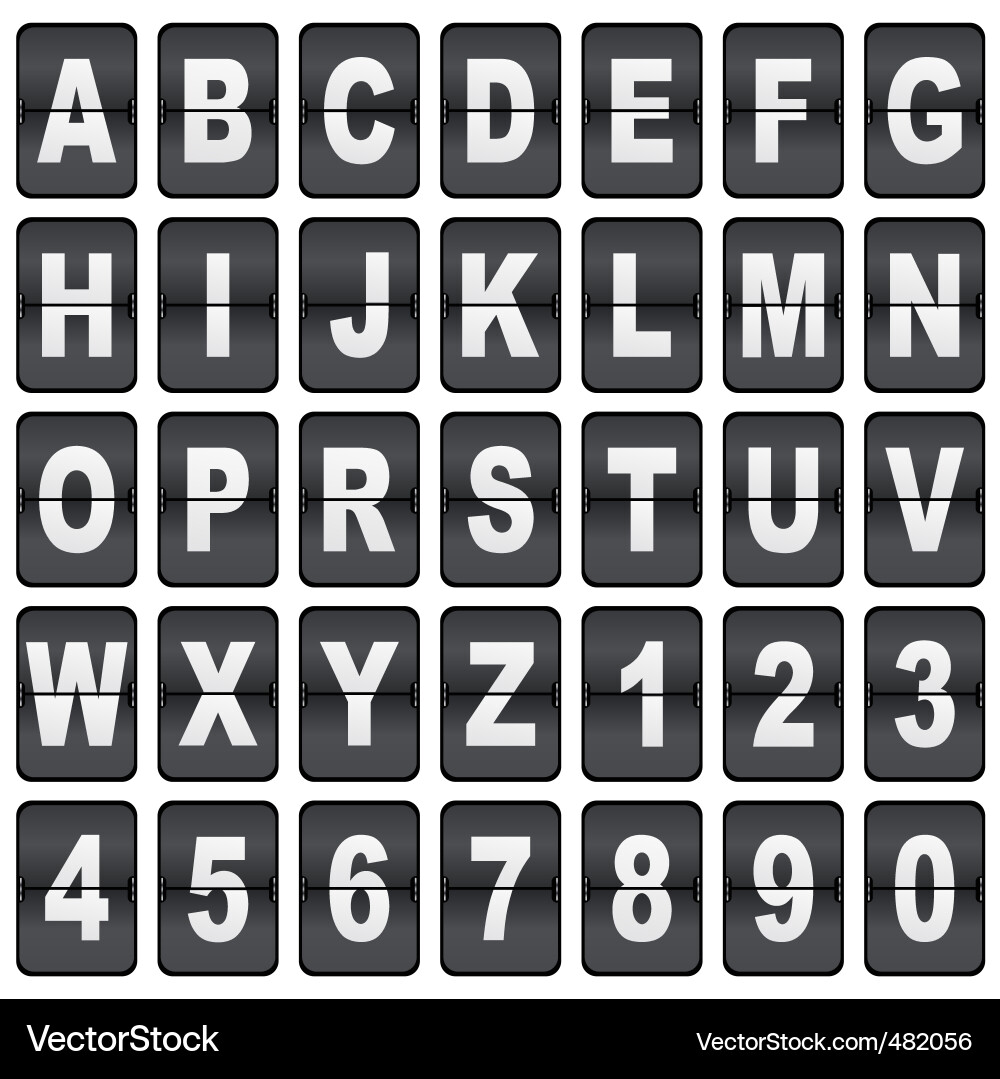 Alphabet Display Clock vector image
