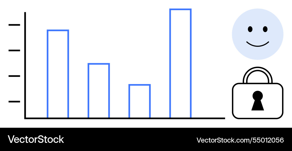 Bar chart with ascending values smiling face Bar chart with ascending values smiling face vector image