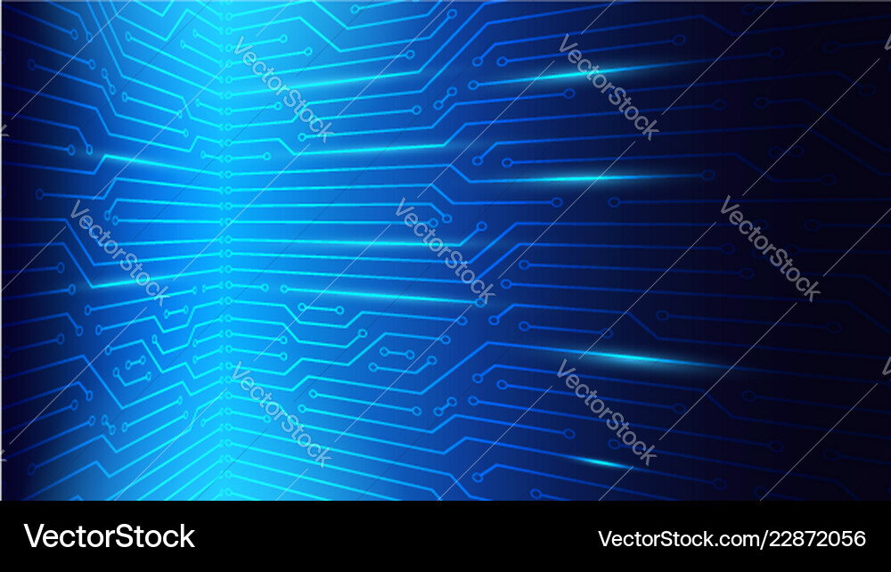 Blue Circuit Board Technologie Hintergrund Vektorbild