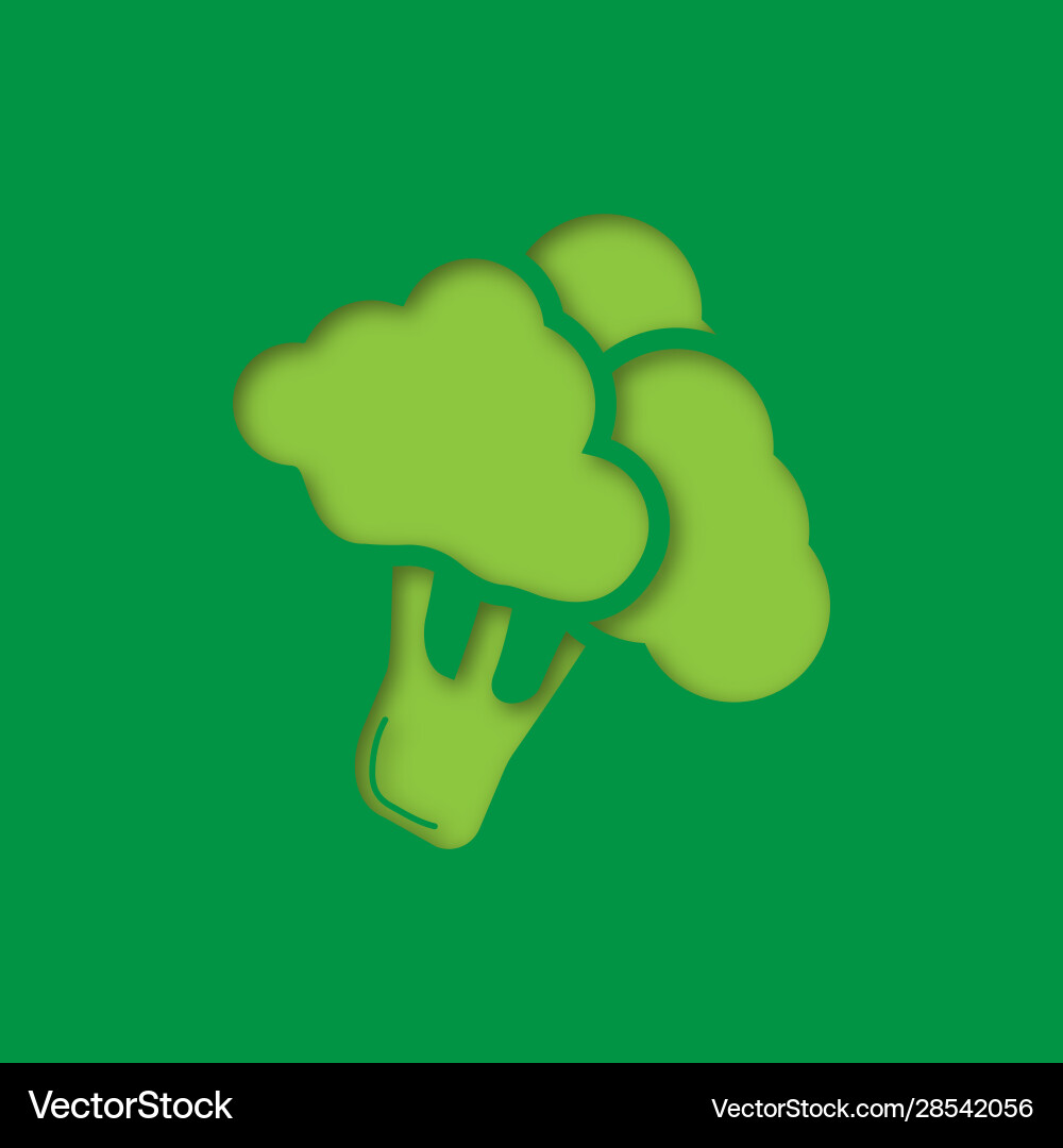 Broccoli Zweig Papier schneiden Symbol Broccoli Zweig Papier schneiden Symbol vektorbild