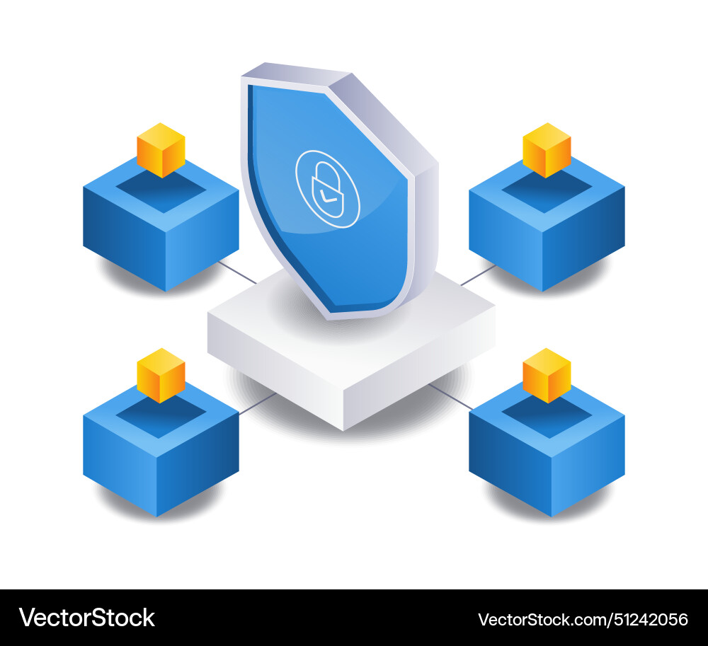 Business blockchain data security technology Business blockchain data security technology vector image